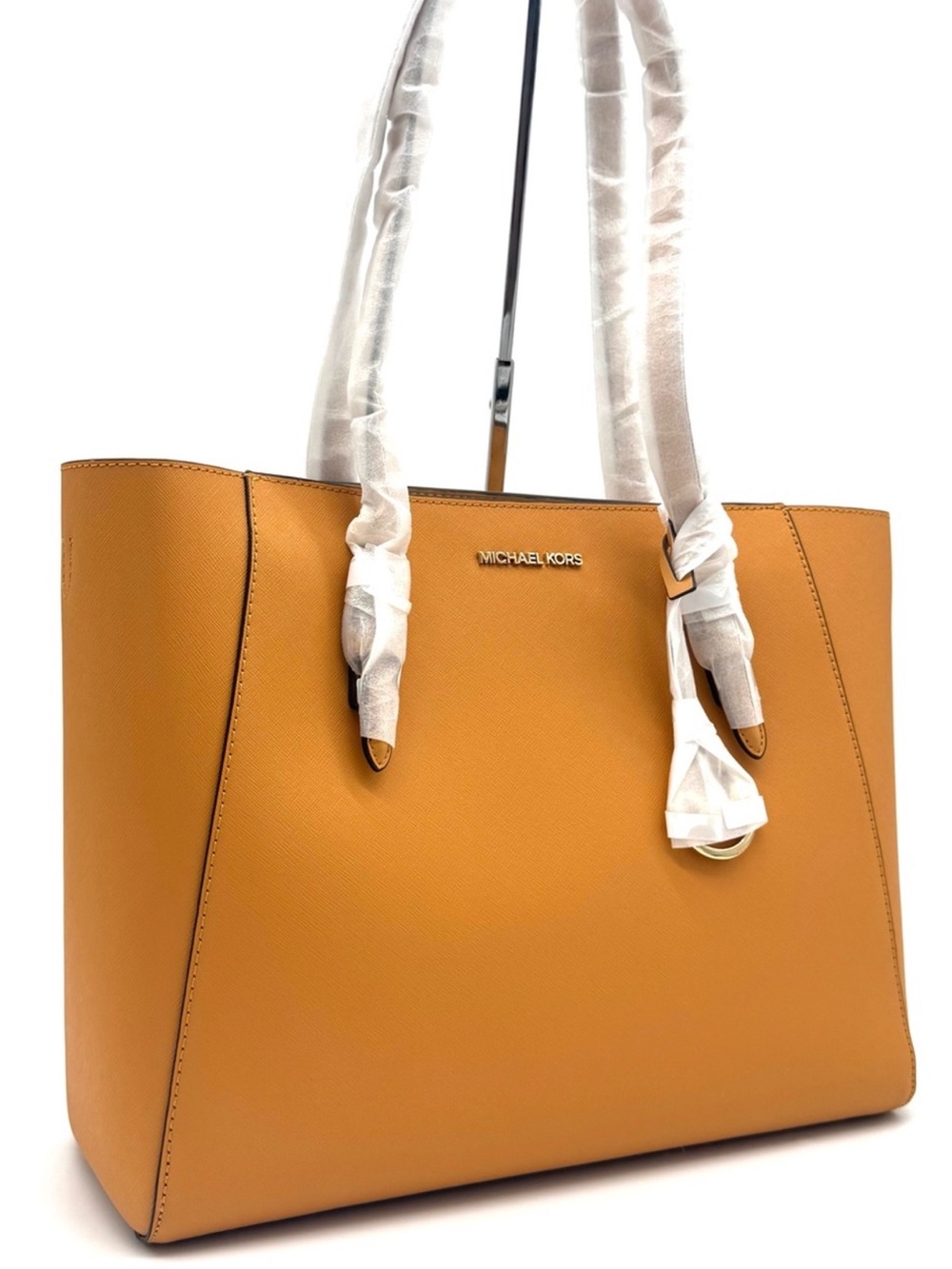 Michael Kors Charlotte LG Tote Bag 3 IN 1 Leather Shoulder Bag Cider